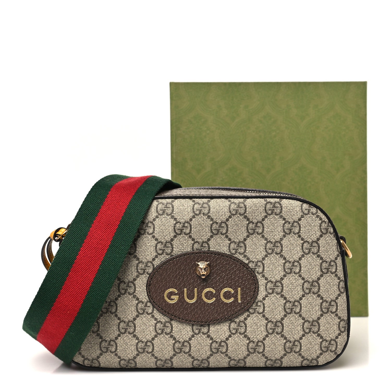 Gucci GG Supreme Monogram Web Neo Vintage Shoulder Bag Beige New Acero Crop 12 of 12
