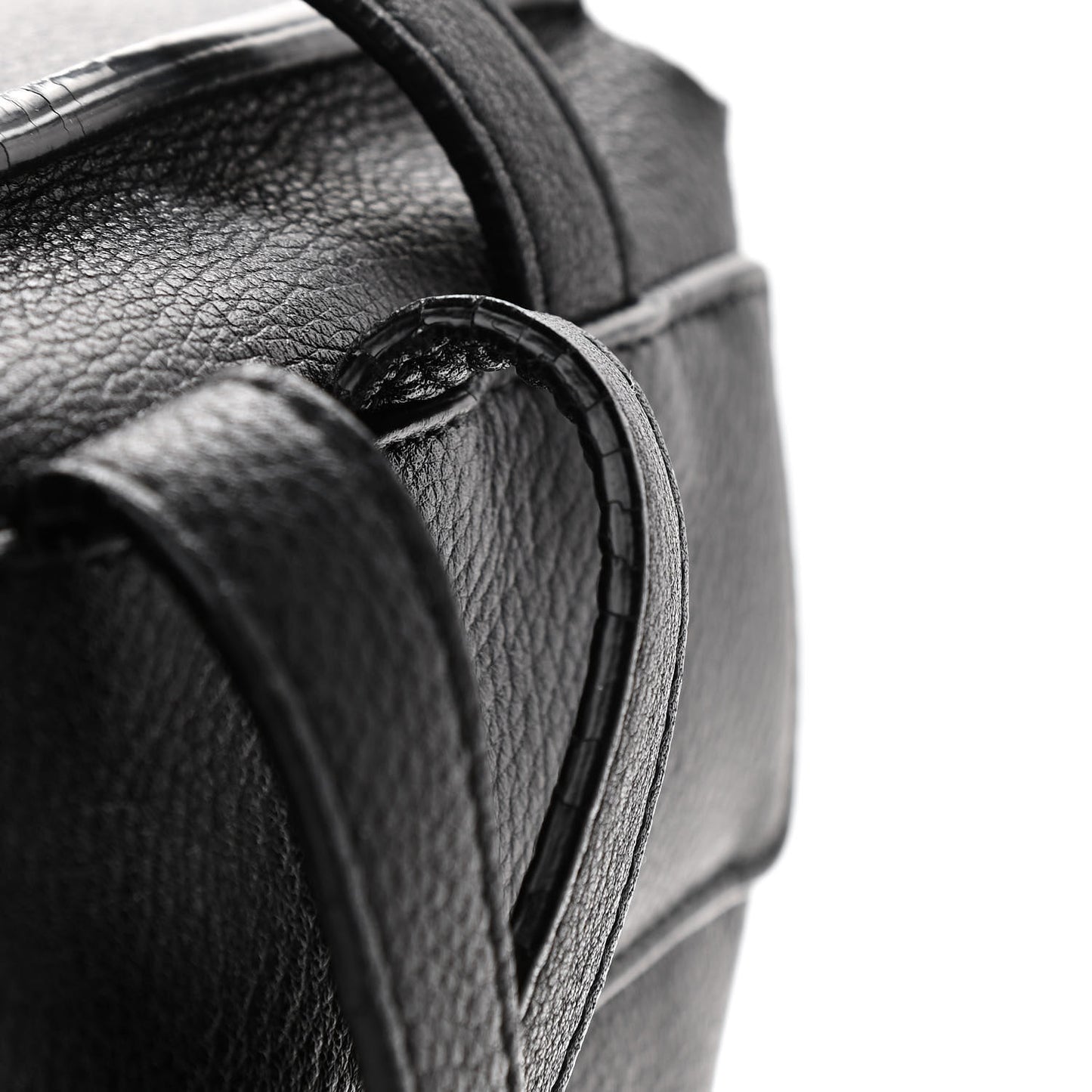 Tumbled Calfskin Backpack Bag Black