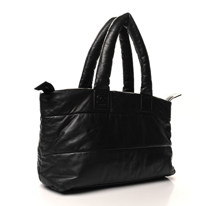 Chanel Lambskin COCO Cocoon Medium Zipped Tote Black 3 of 10