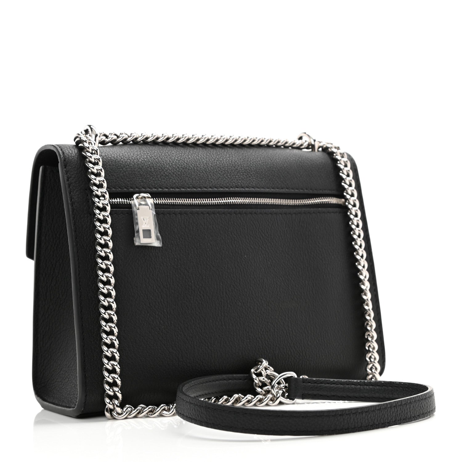 Louis Vuitton Soft Calfskin Mylockme Chain Bag BB Black 3 of 7