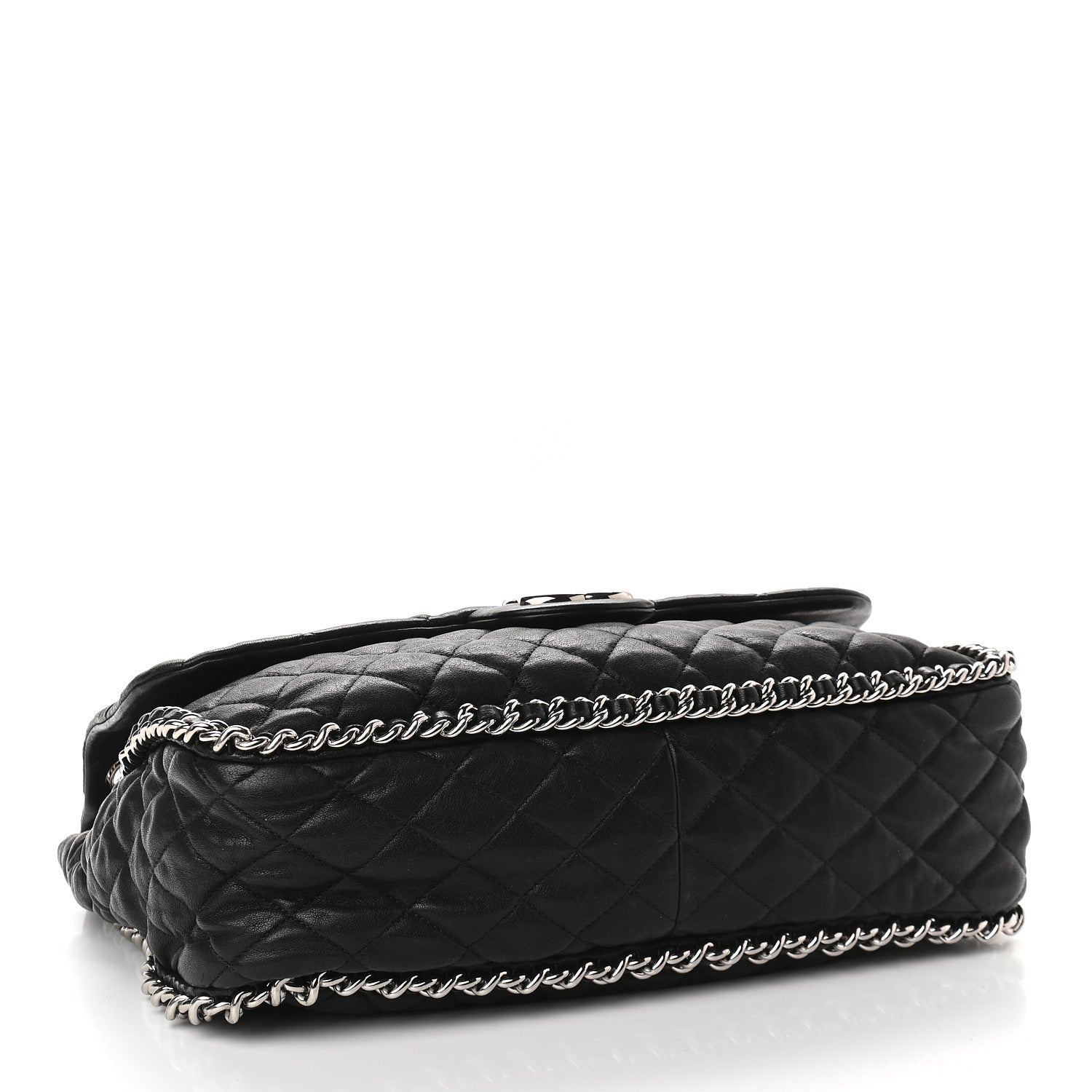 Chanel Washed Lambskin Quilted Maxi Chain Around Flap Black 4 of 9