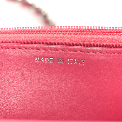 Chanel Lambskin Quilted Wallet On Chain WOC Pink 7 of 11