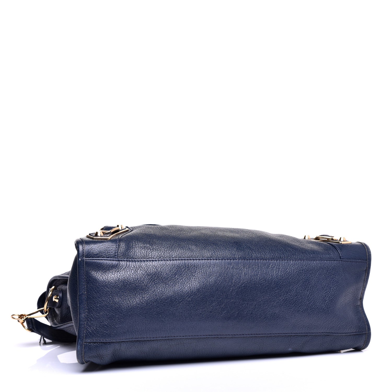 Balenciaga Chevre Gold Metallic Edge Hardware City Bleu Nuit Dark Sea 4 of 12