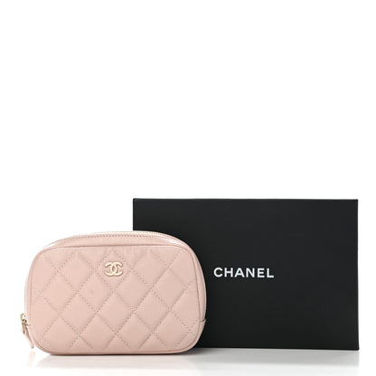Chanel Caviar Quilted Small Curvy Pouch Cosmetic Case Light Pink 10 of 10