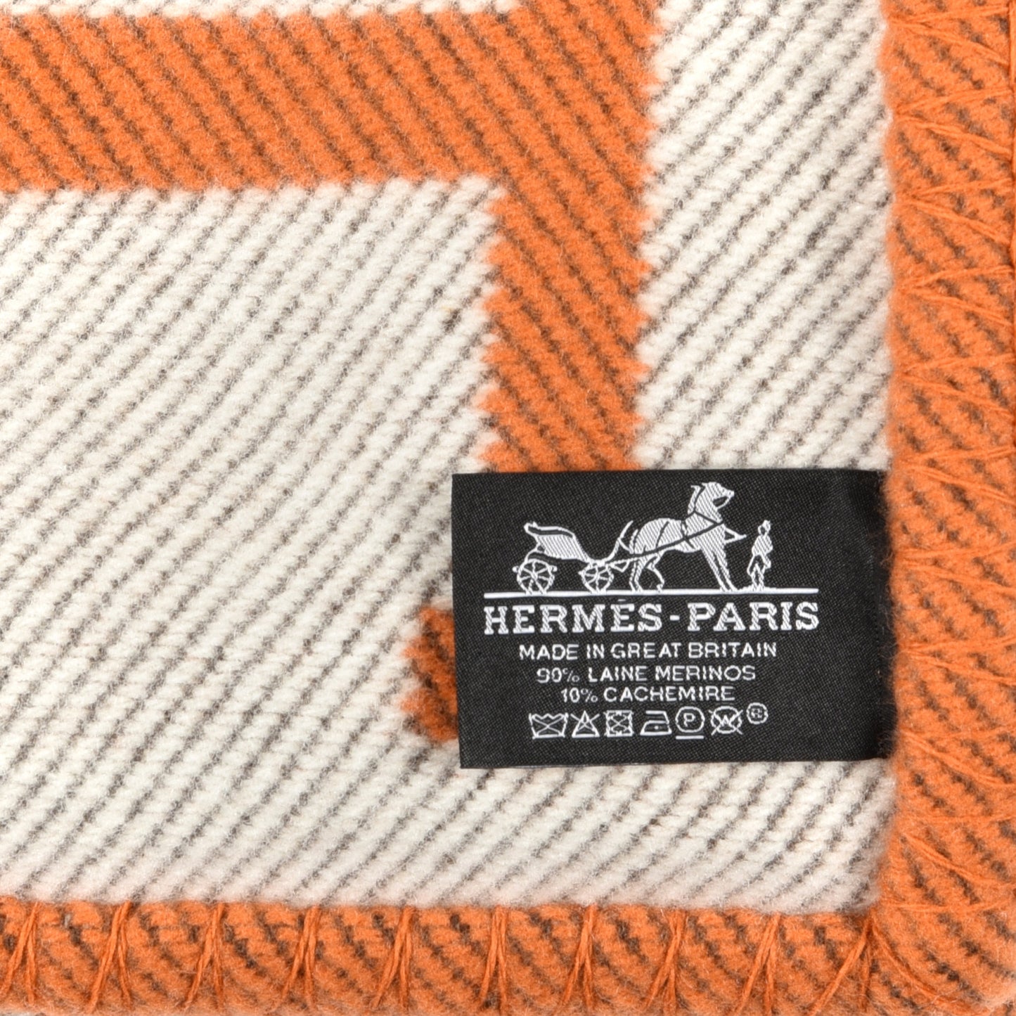 Wool Cashmere Signature Classic Avalon Blanket Ecru Potiron
