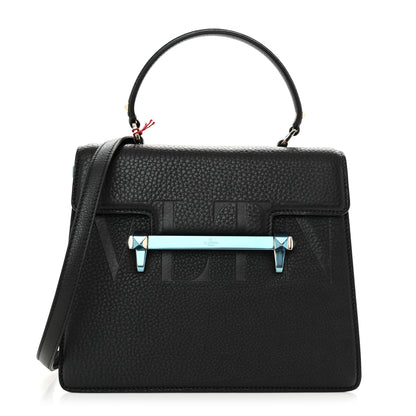 Valentino Garavani Grainy Calfskin Embossed VLTN Uptown Top Handle Bag Black 1 of 10