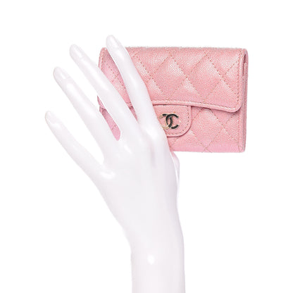 Chanel Iridescent Caviar Quilted Flap Card Holder Rose Pink 2 of 9