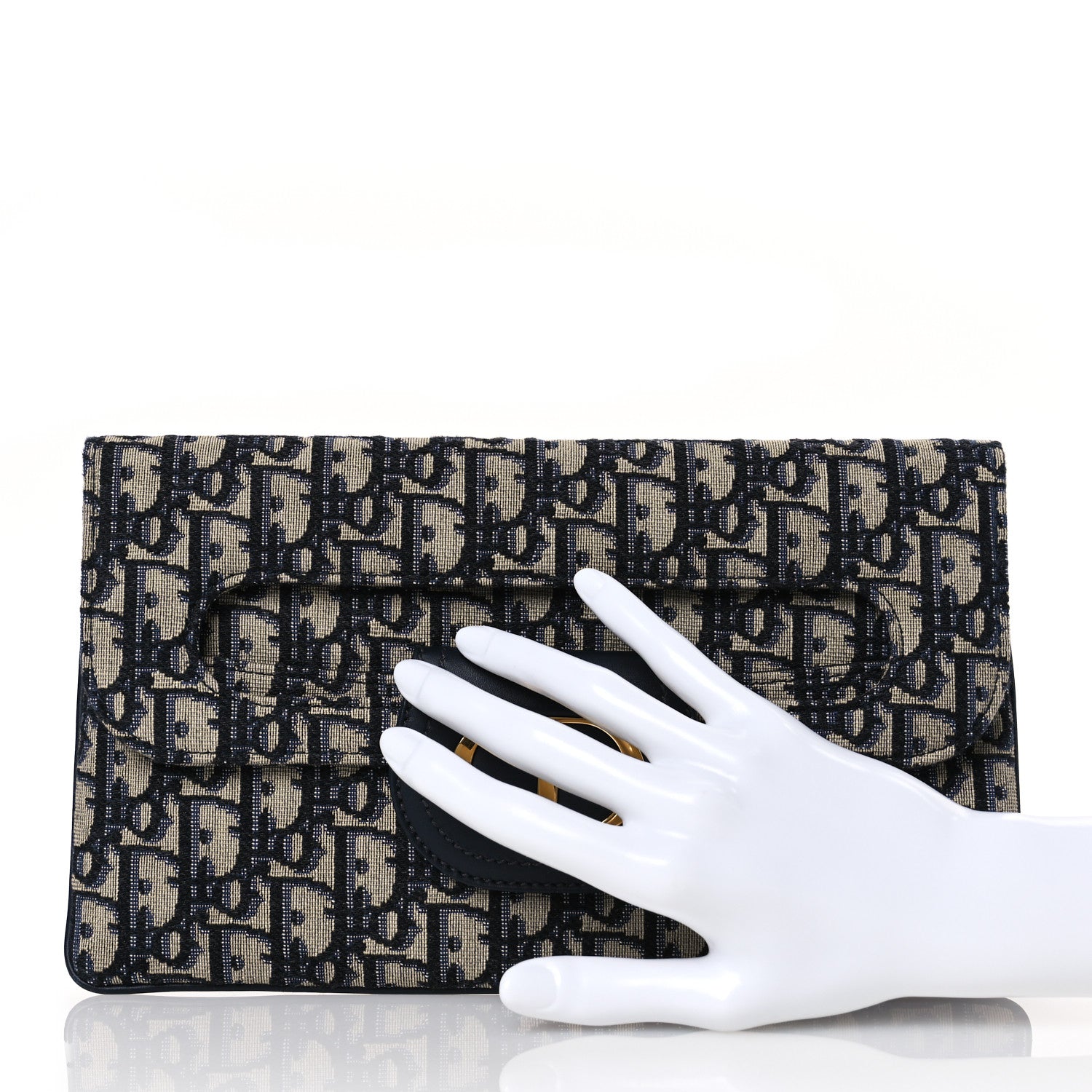 Christian Dior Oblique Medium Diordouble Chain Bag Blue 2 of 13