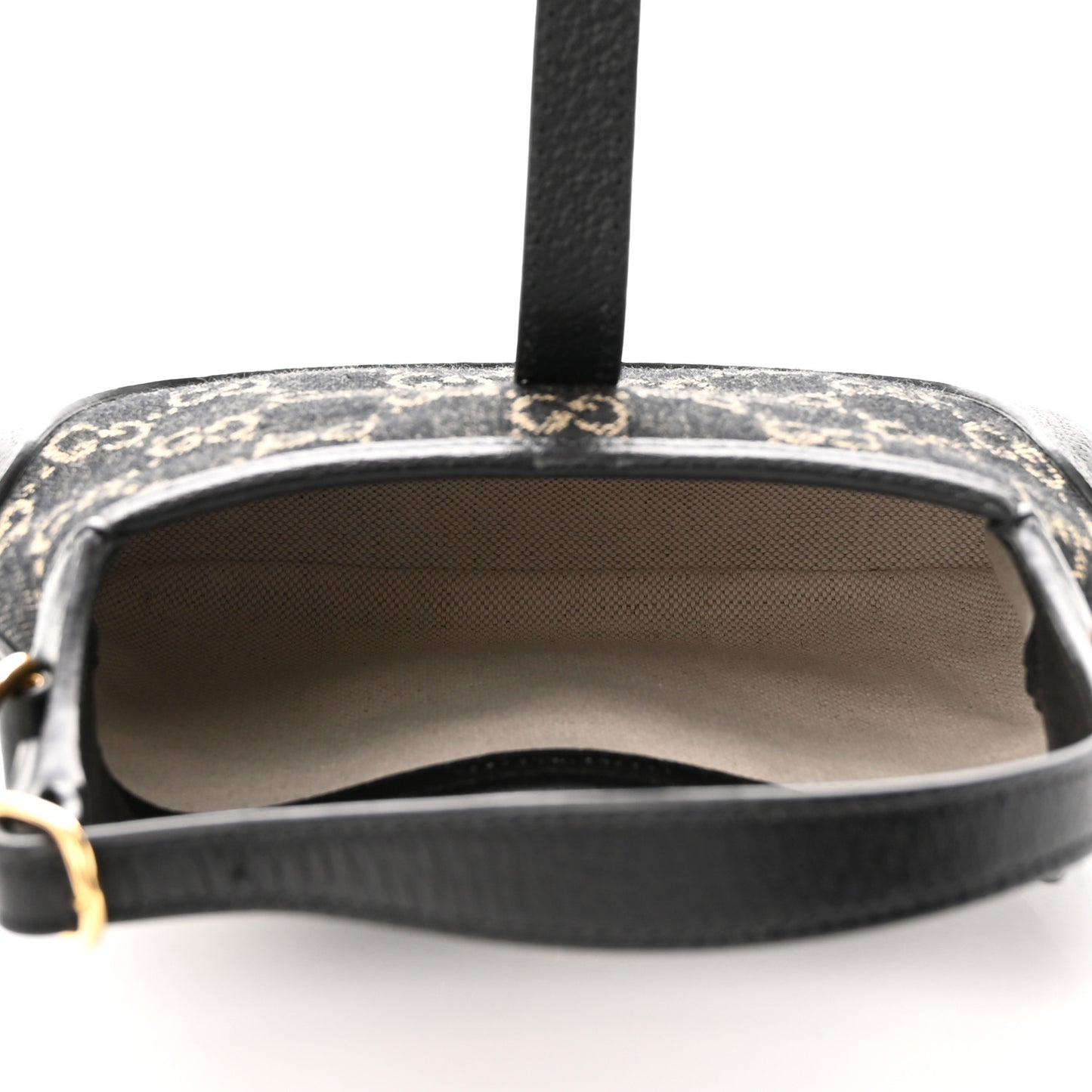 Jacquard Black Denim GG Monogram Textured Dollar Calfskin Mini Jackie 1961 Hobo Black Ivory