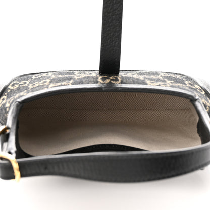 Gucci Jacquard Black Denim GG Monogram Textured Dollar Calfskin Mini Jackie 1961 Hobo Black Ivory 6 of 11