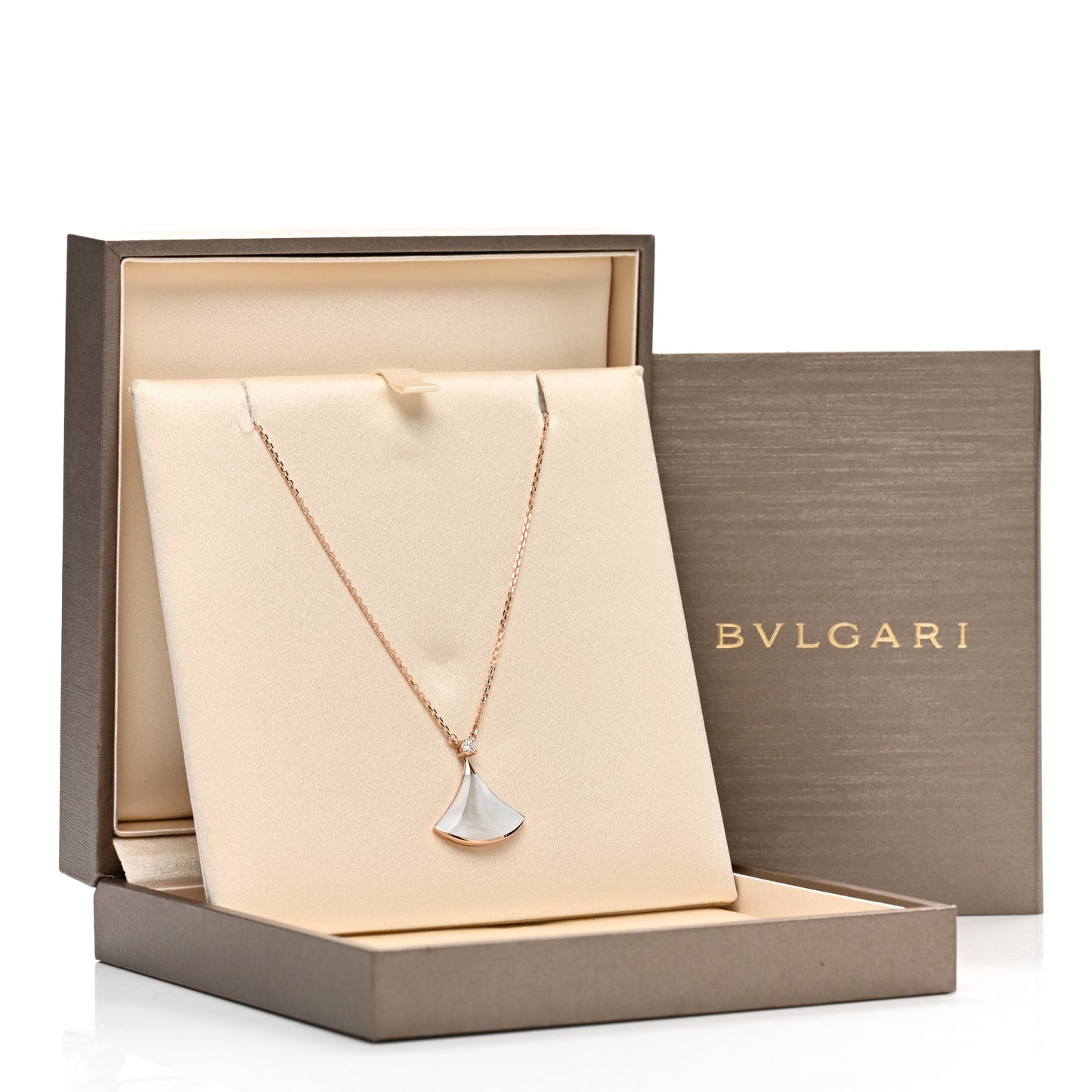 18K Rose Gold Diamond Mother of Pearl Divas' Dream Pendant Necklace