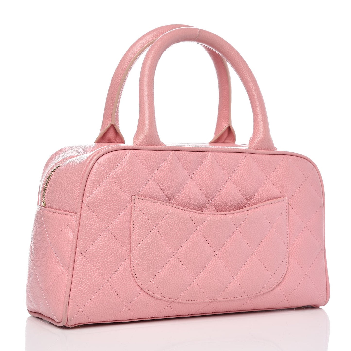 Caviar Quilted Small Bowler Pink