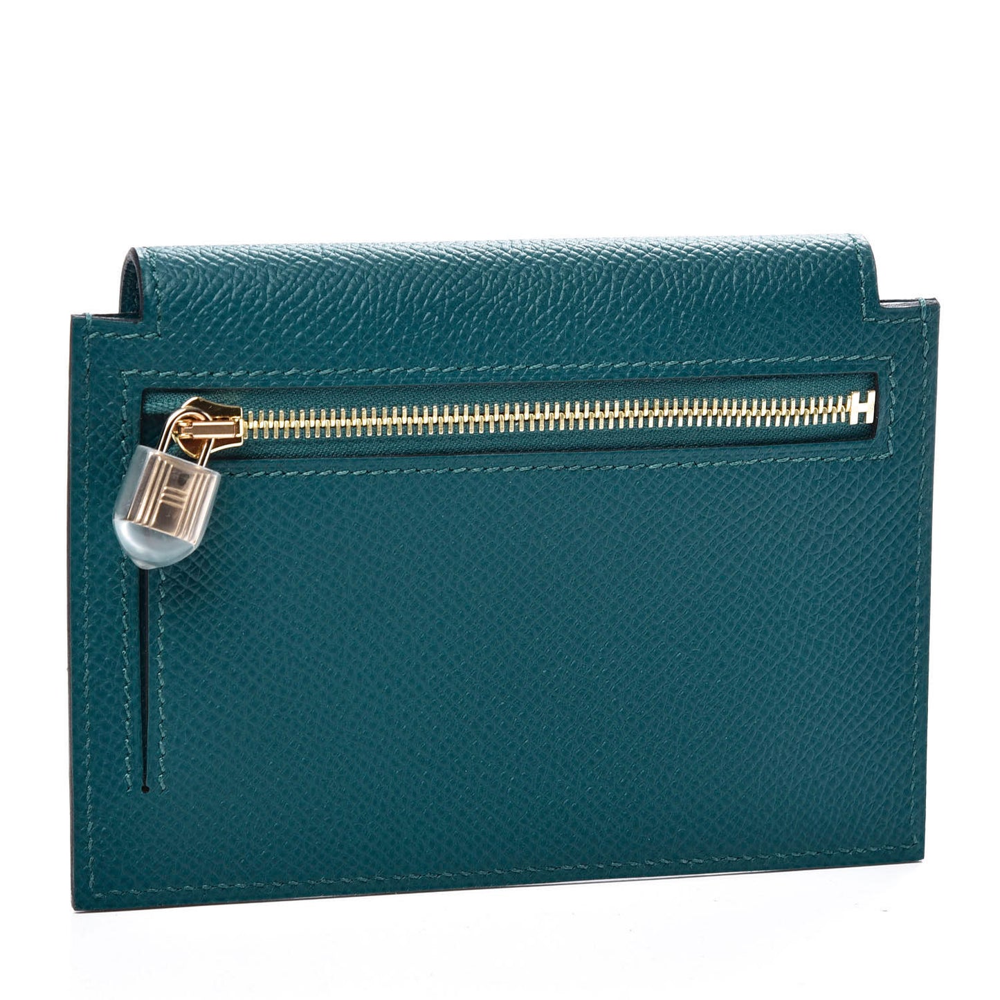 Epsom Kelly Pocket Compact Wallet Vert Bosphore