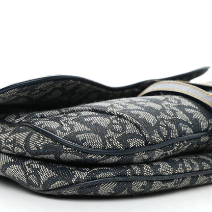 Christian Dior Monogram Double Saddle Bag Navy Blue 9 of 12