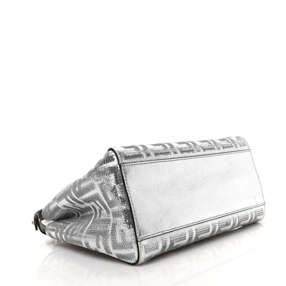 Fendi Vitello Catalan Mirror Sequin FF 1974 Embroidered Mini Peekaboo Iconic Satchel Argento 3 of 7