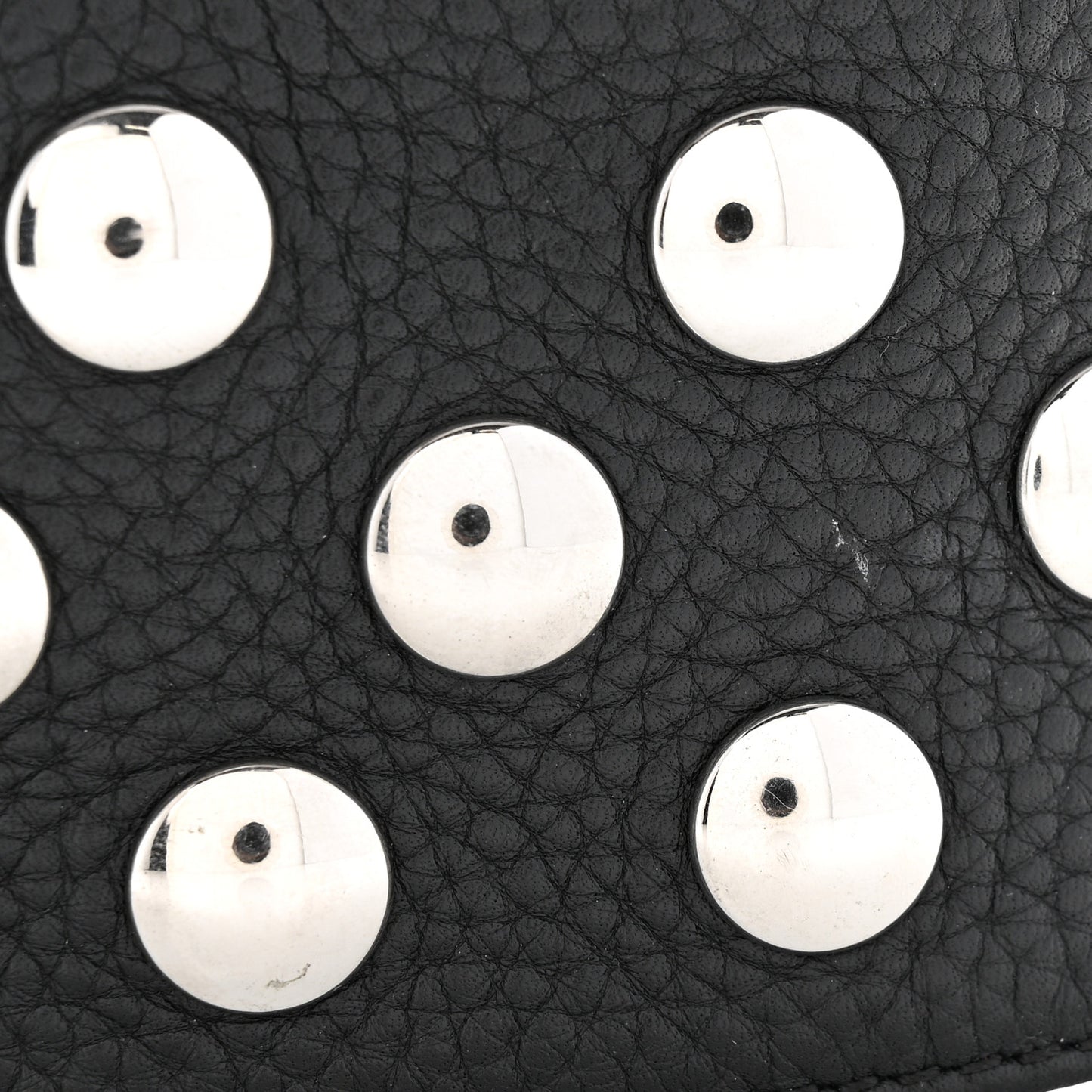 Pebbled Sport Calfskin Studded Elena Black