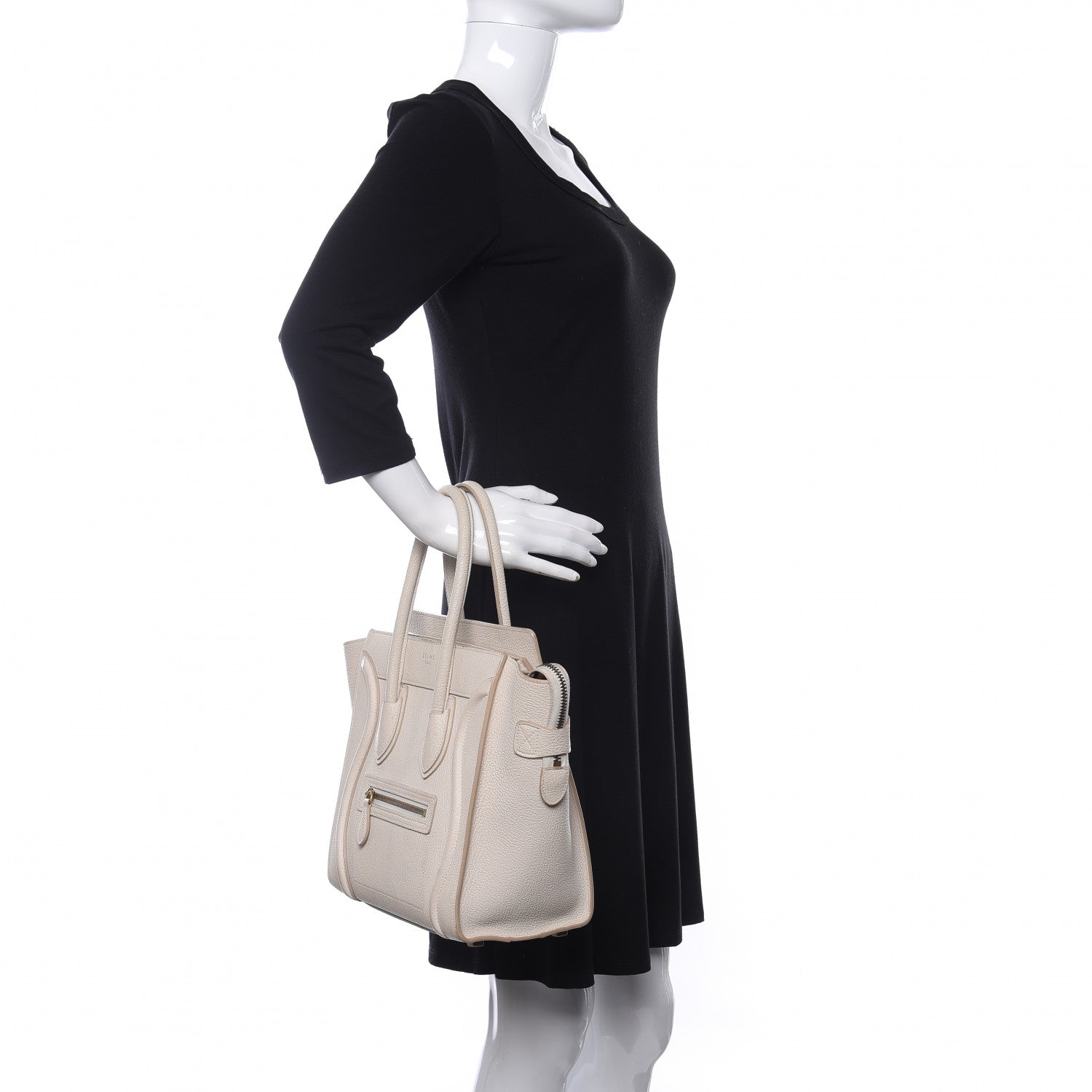 Celine Goatskin Micro Luggage White 2 of 21