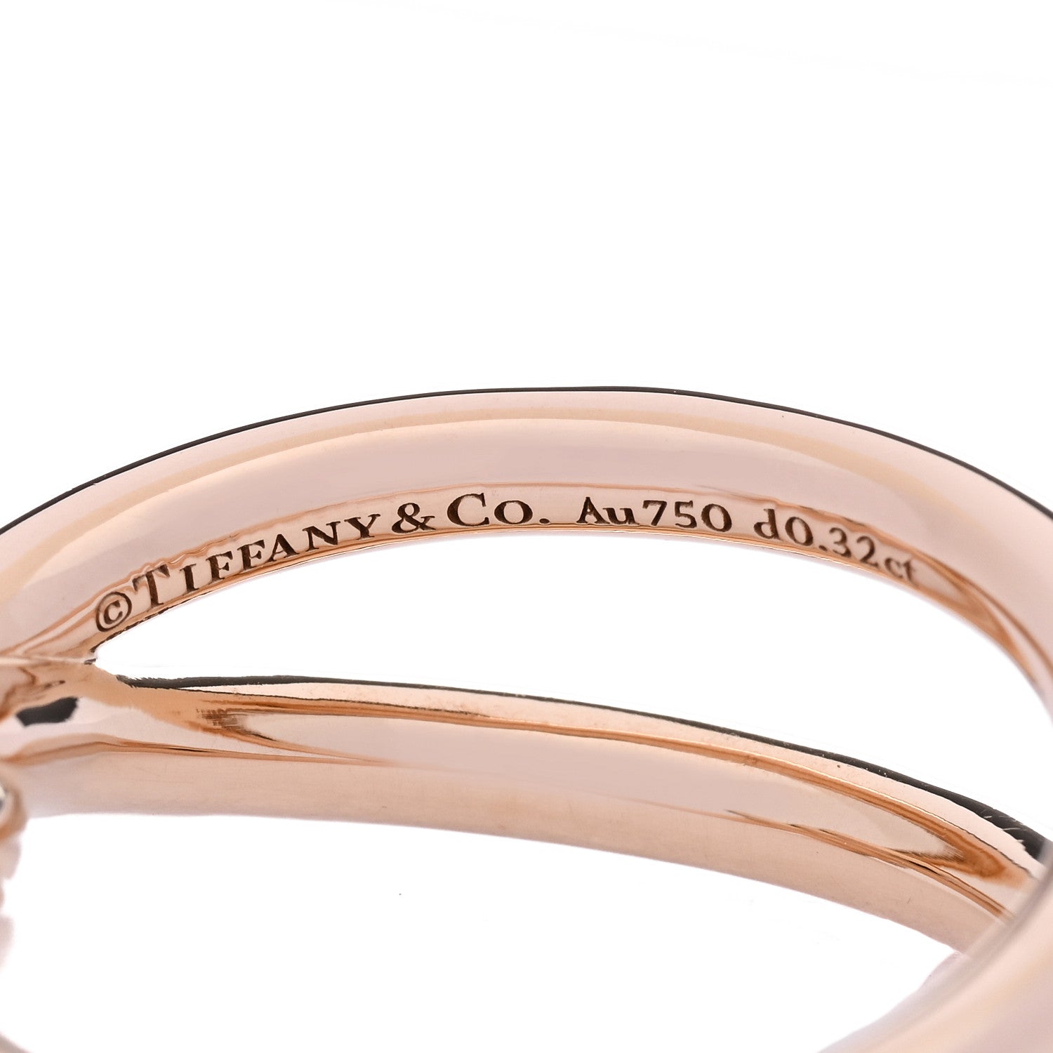 Tiffany 18K Rose Gold Diamond Double Row Knot Ring 56 7.5 4 of 5