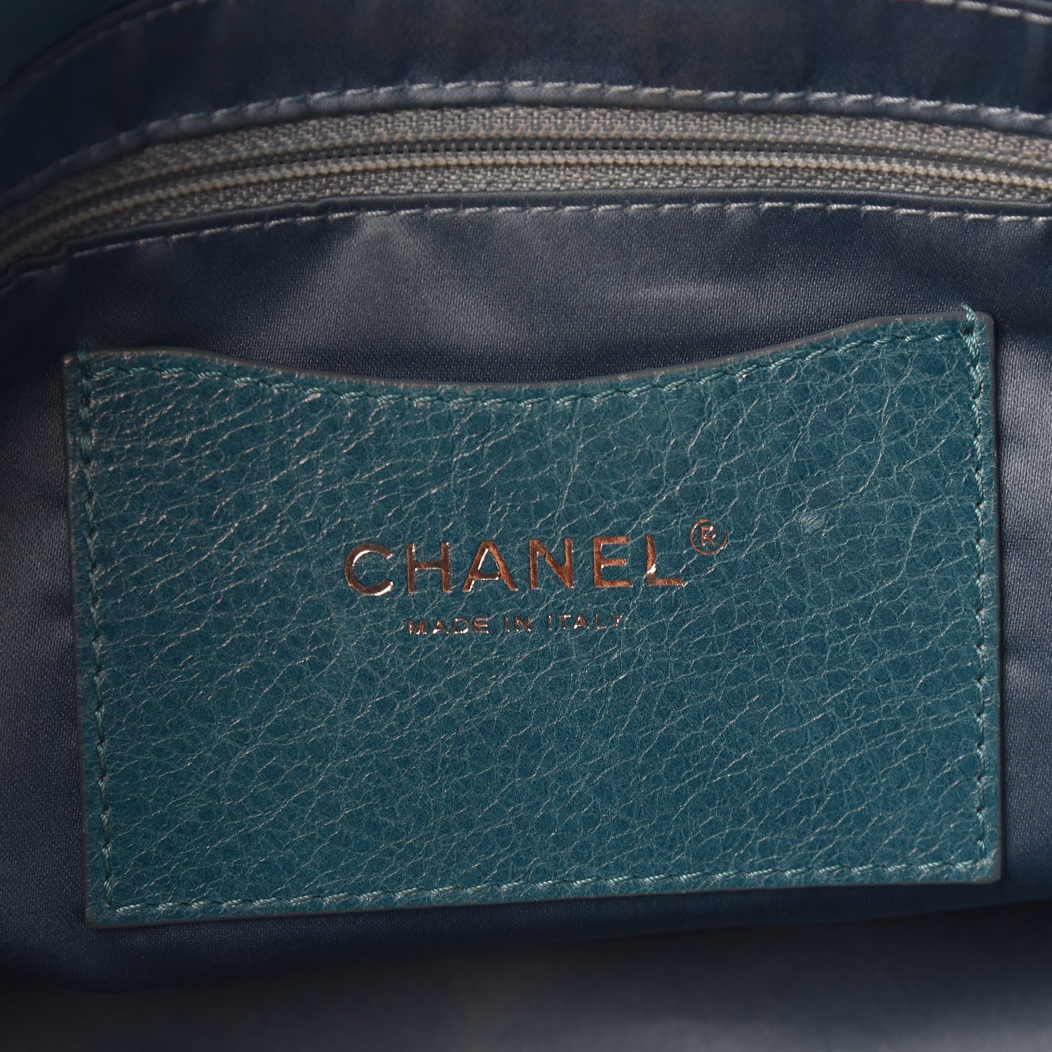 Chanel Glazed Calfskin Stitched On The Road Flap Blue 6 of 10