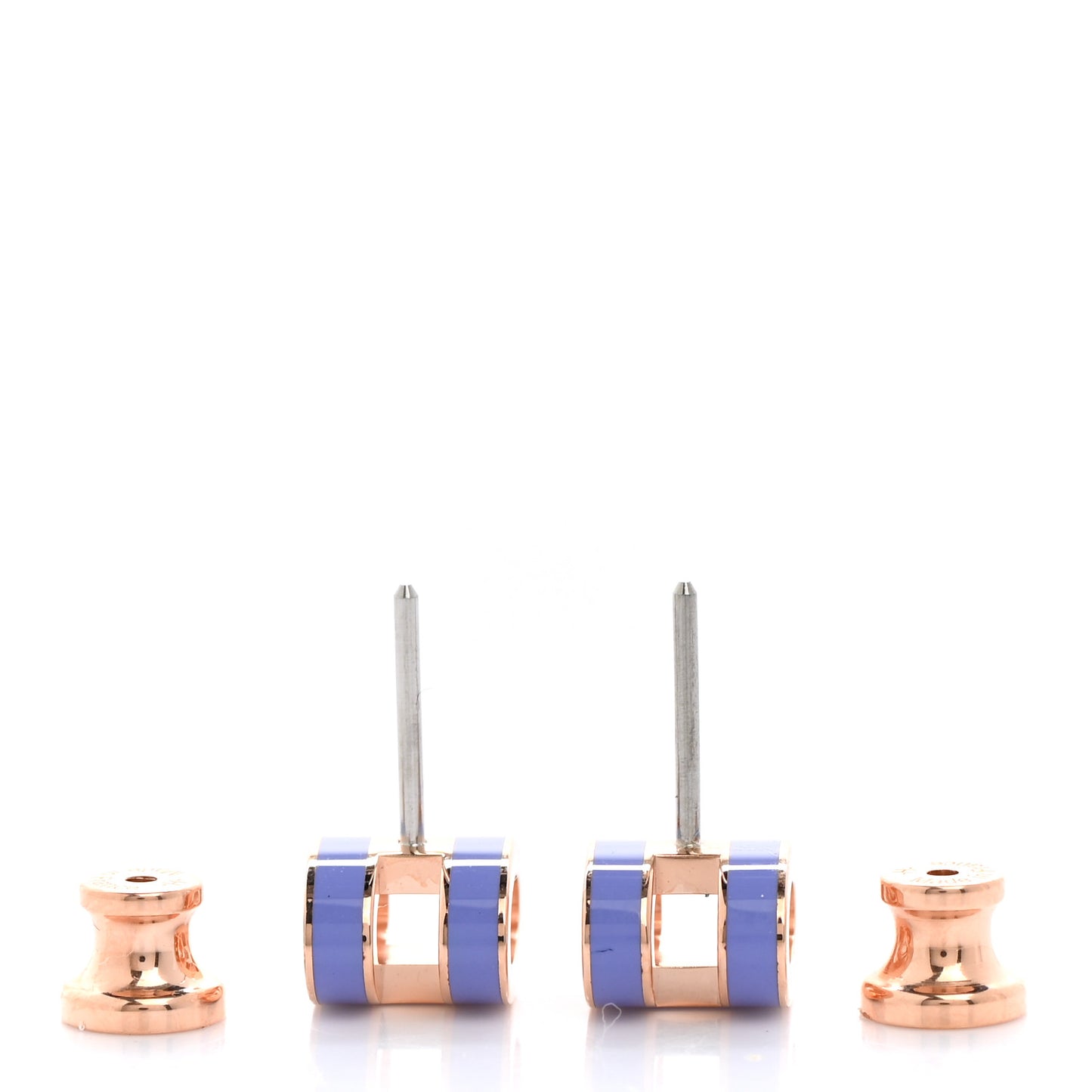 Rose Gold Lacquered Mini Pop H Earrings Lilac