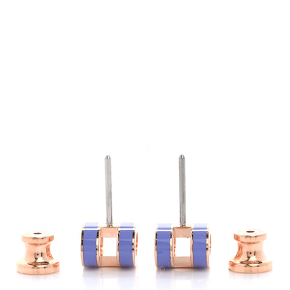 Hermes Rose Gold Lacquered Mini Pop H Earrings Lilac 3 of 7