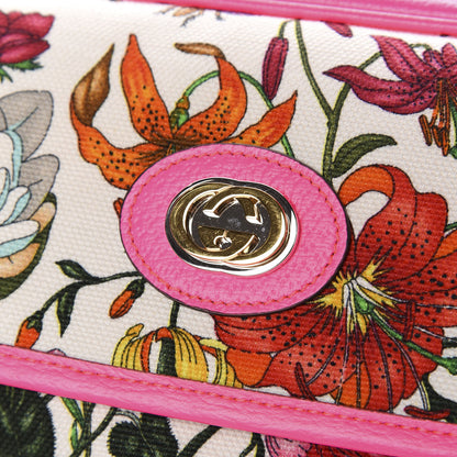 Gucci Canvas Flora Floral Shoulder Bag White Fuchsia Fluo 11 of 12