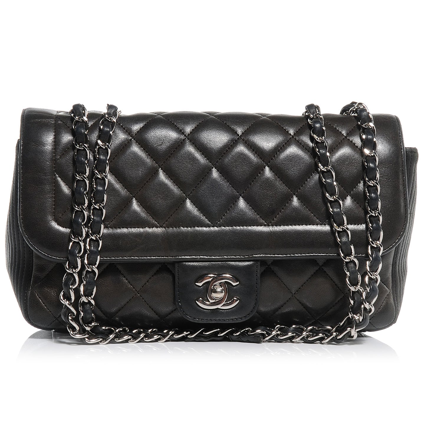 Lambskin Medium Coco Rider Flap Black