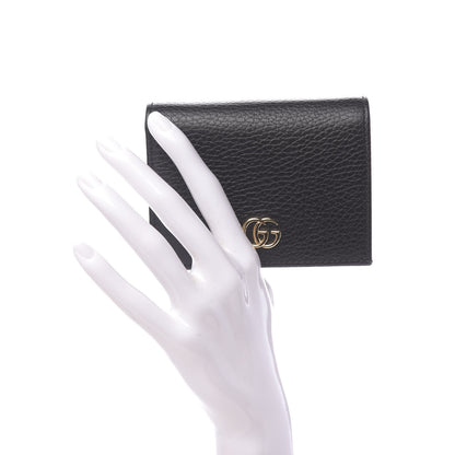 Gucci Pebbled Calfskin GG Marmont Card Case Black 2 of 7