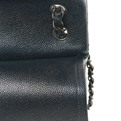 Chanel Metallic Caviar Quilted Jumbo Double Flap Dark Grey 11 of 12