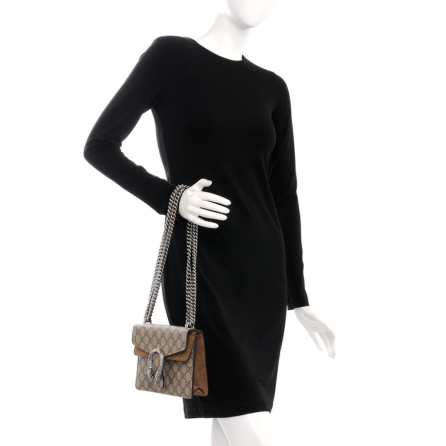 Gucci GG Supreme Monogram Mini Dionysus Shoulder Bag Taupe 3 of 9