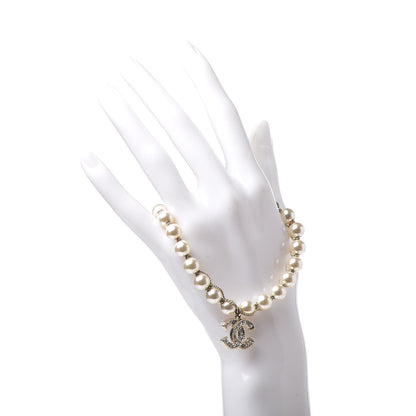 Chanel Pearl Crystal CC Bracelet Gold 2 of 5
