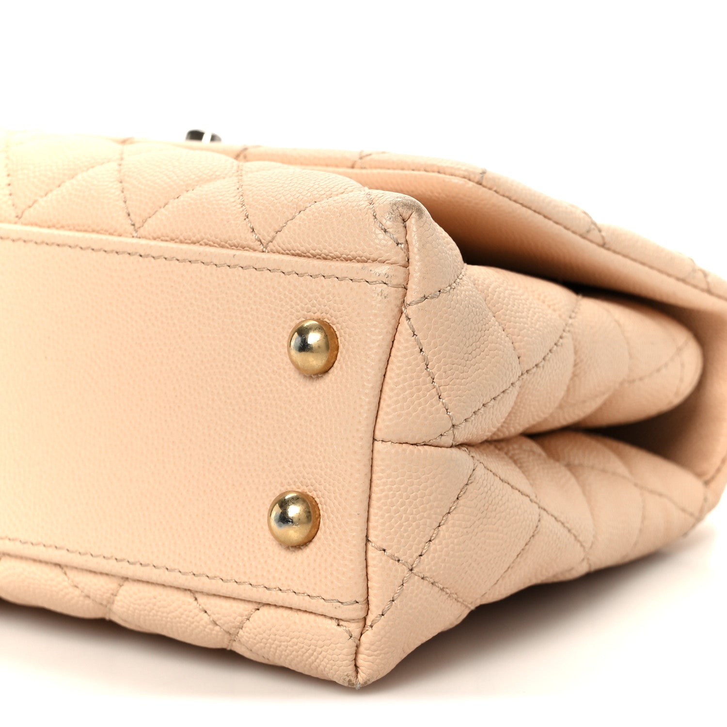 Chanel Caviar Quilted Mini Coco Handle Flap Beige 11 of 11