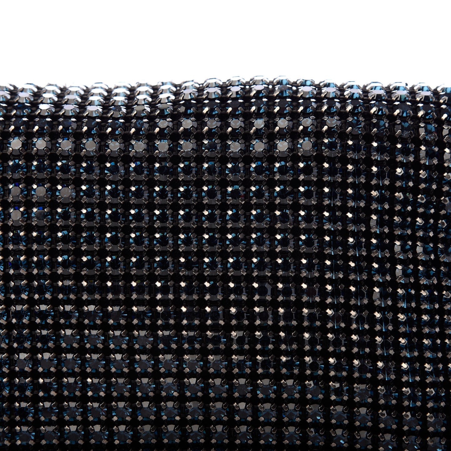 Mesh Crystal Rhinestone Mini Heiress Pouch Navy
