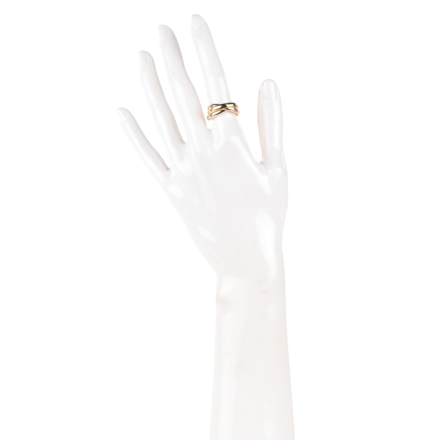 18K Pink Yellow White Gold Classic Trinity Ring 53 6.25