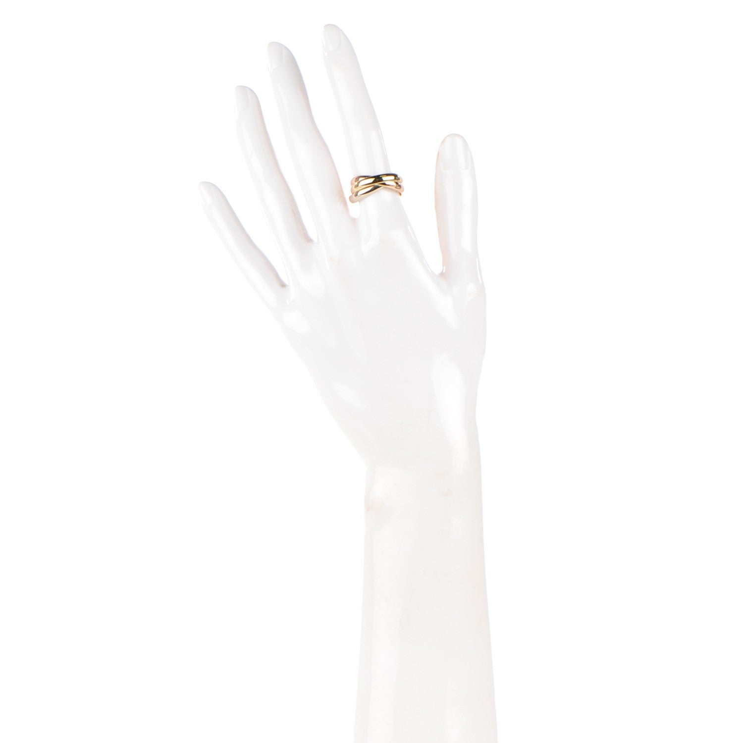 Cartier 18K Pink Yellow White Gold Classic Trinity Ring 53 6.25 2 of 9