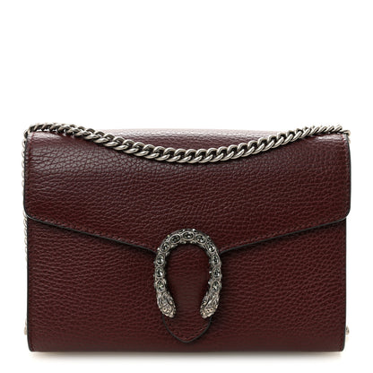 Gucci Dollar Calfskin Crystal Mini Dionysus Chain Wallet Vintage Bordeaux 1 of 10