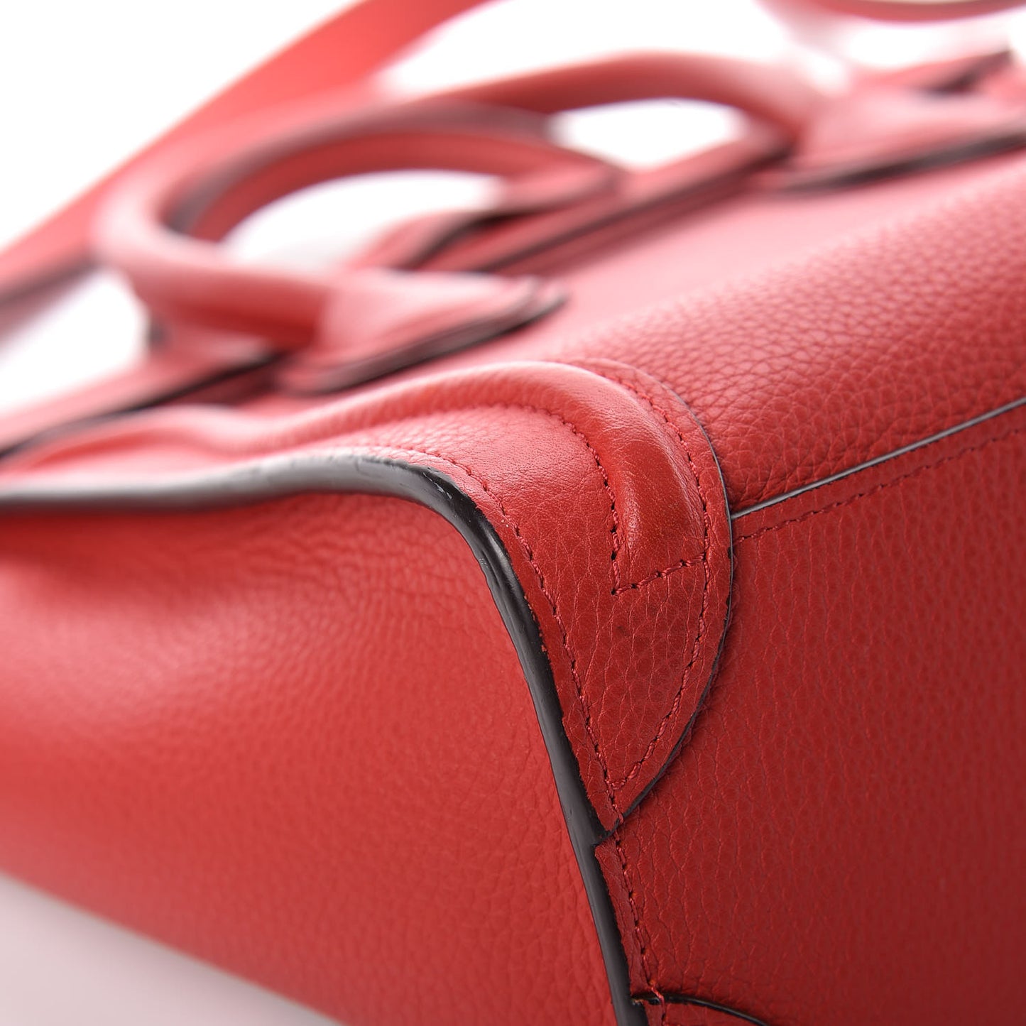 Drummed Calfskin Nano Luggage Red