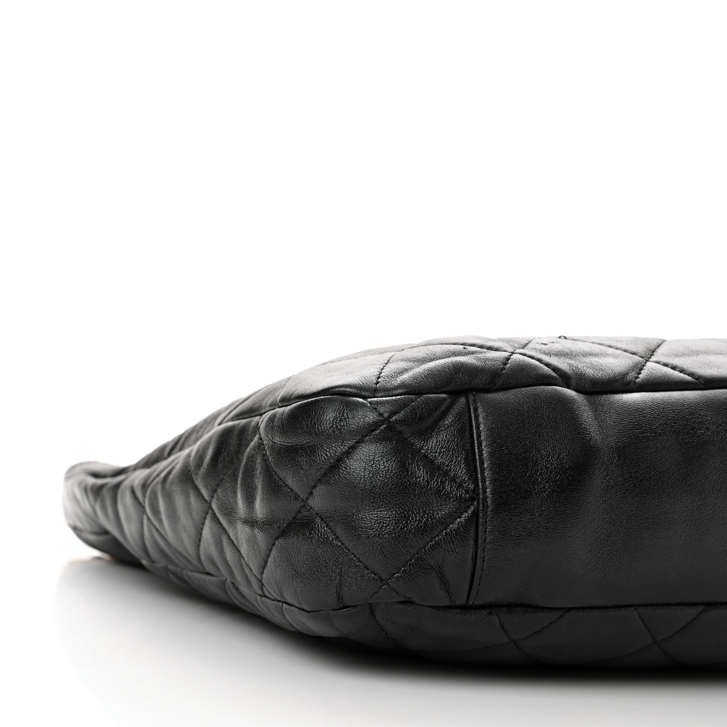 Lambskin Quilted Large CC Funky Town Hobo Black