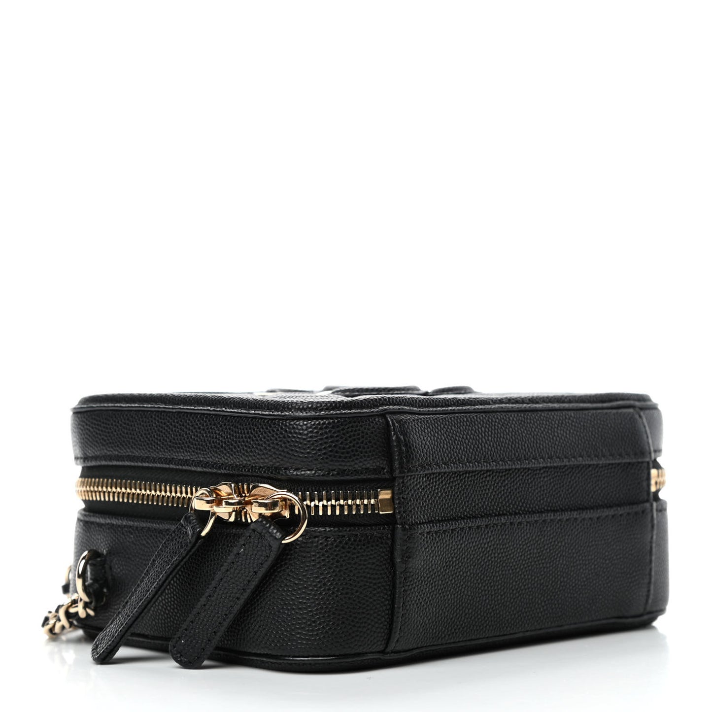 Caviar Quilted Small CC Filigree Vanity Case Black