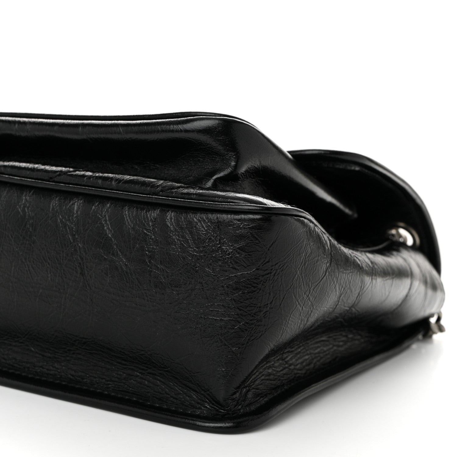 Saint Laurent Crinkled Calfskin Matelasse Monogram Medium Niki Chain Satchel Black 10 of 10