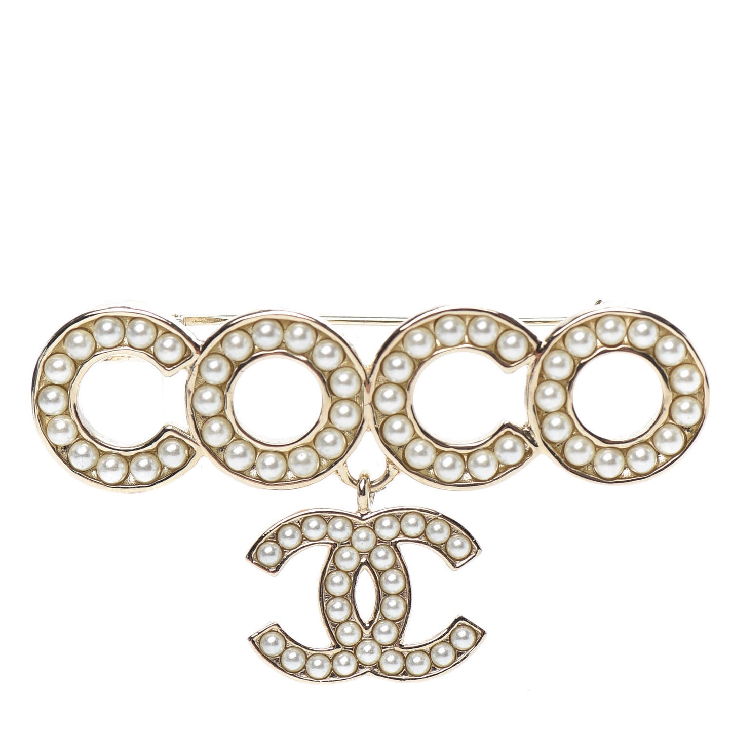 Pearl Coco Brooch Gold