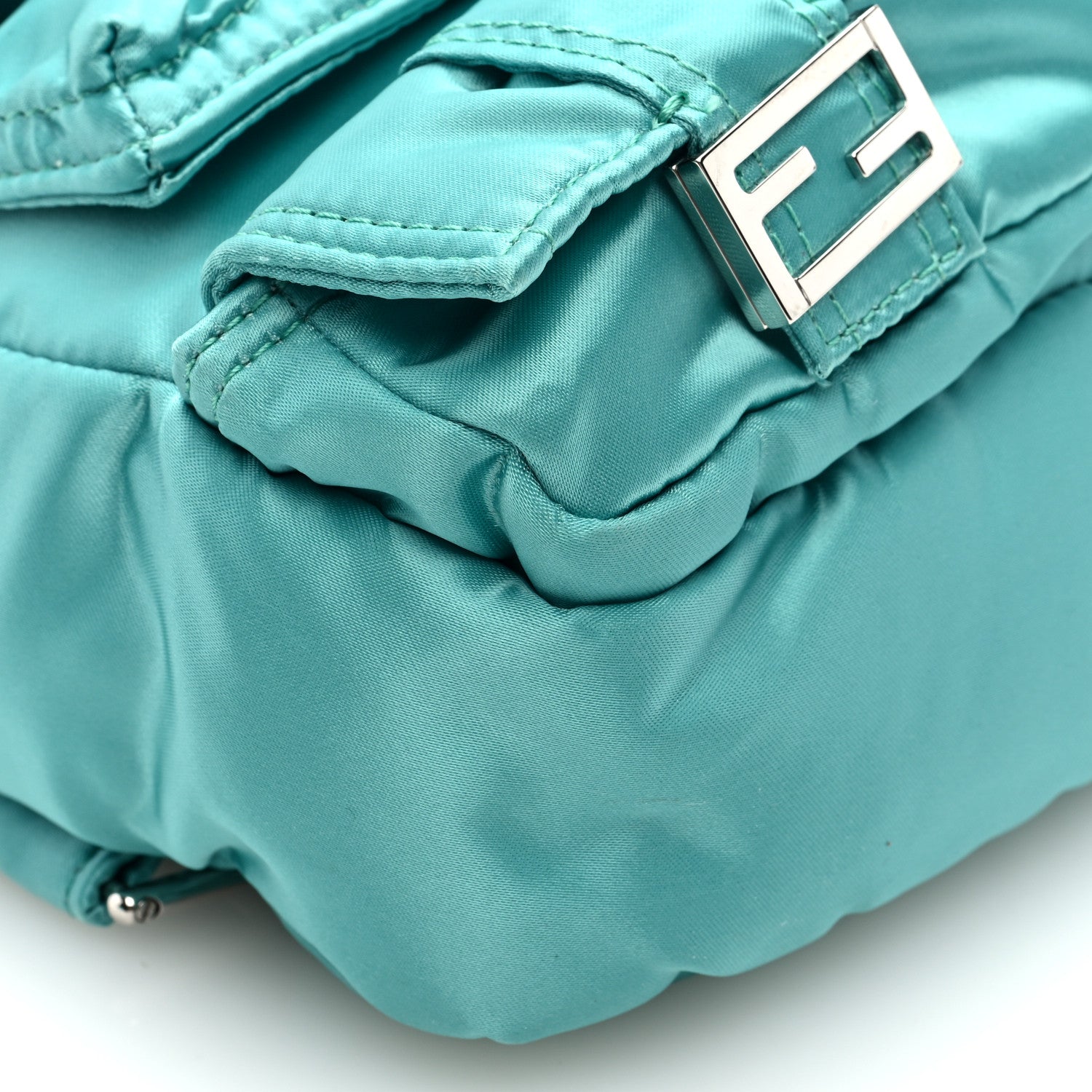 Fendi Econyl Cuoio Romano Multipocket Baguette Spring Turquoise 8 of 9