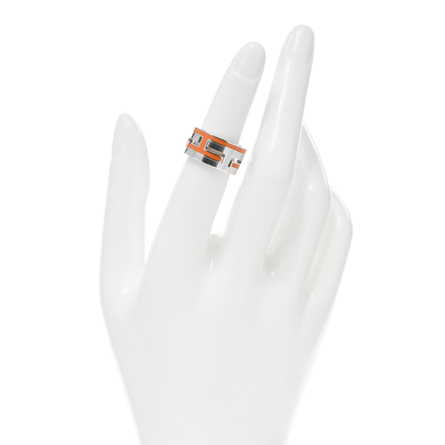Sterling Silver Enamel Arcane Move H Ring 50 5.25 Orange