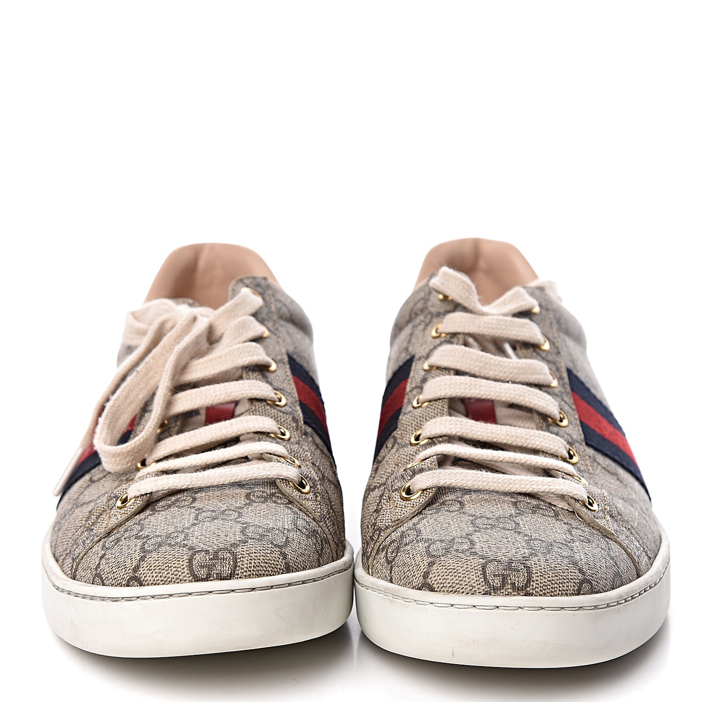 GG Supreme Monogram Womens Ace Low-Top Sneaker 42 Beige