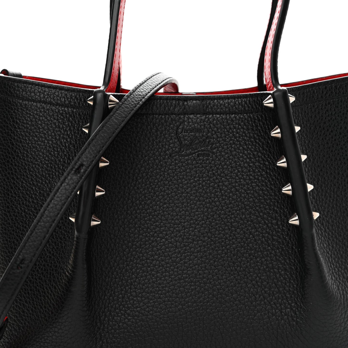 Calfskin Spiked Mini Cabarock Shopper Tote Black