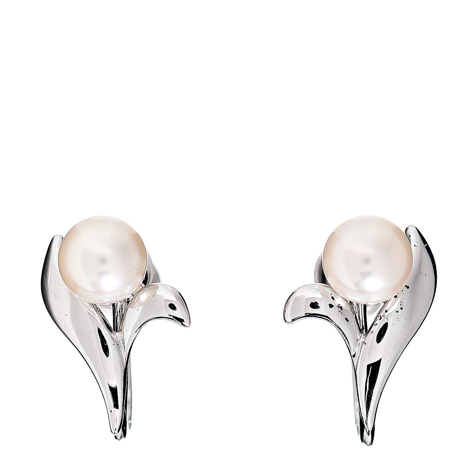 Mikimoto Sterling Silver Akoya Pearl 5mm Screw Back Earrings 1 of 4