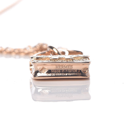 Hermes 18K Rose Gold Diamond Constance Amulette Pendant Necklace 5 of 5