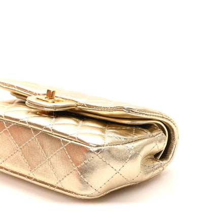 Chanel Metallic Calfskin Quilted Mini Flap Bag Charm With Hook Golden 10 of 11