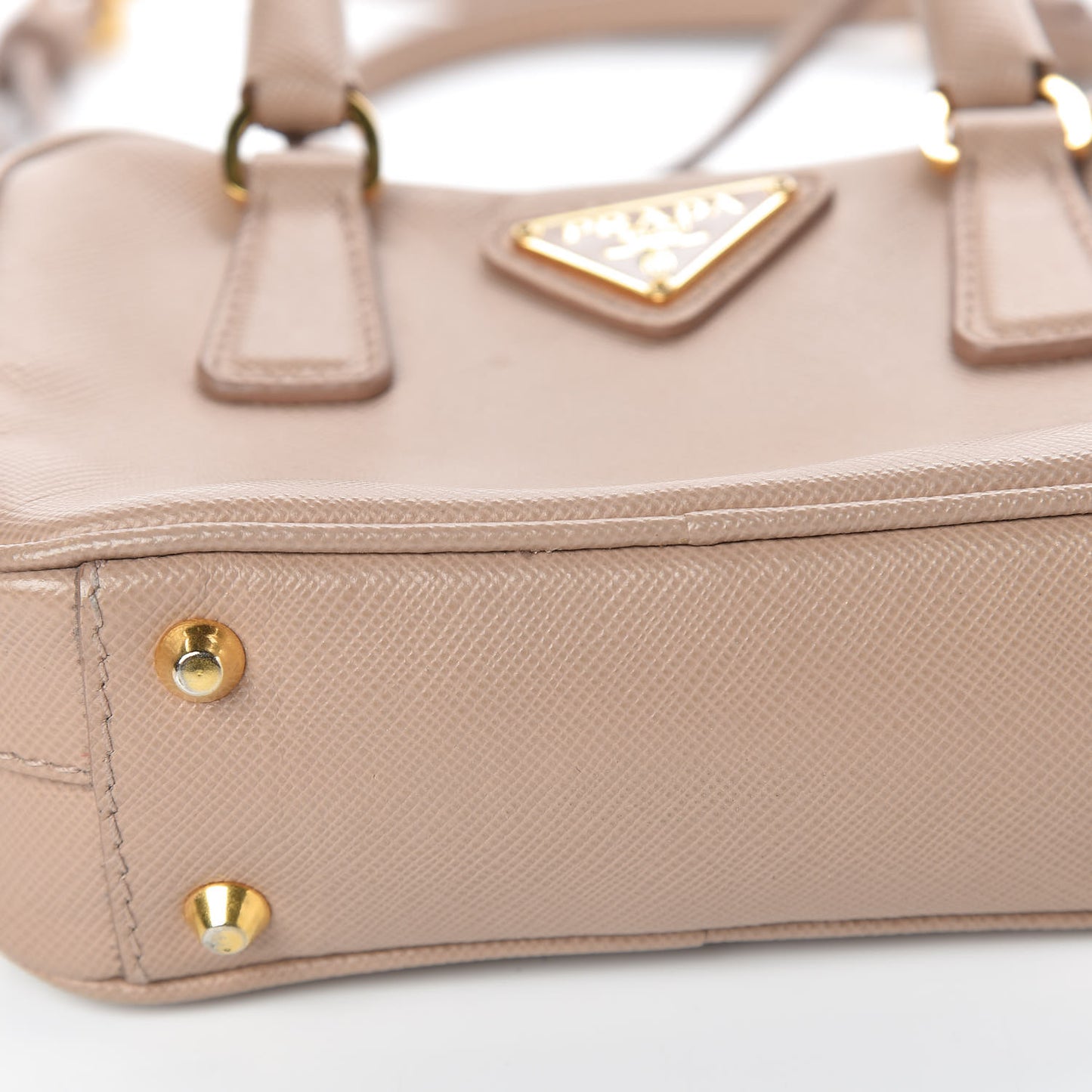 Saffiano Lux Mini Top Handle Crossbody Cammeo