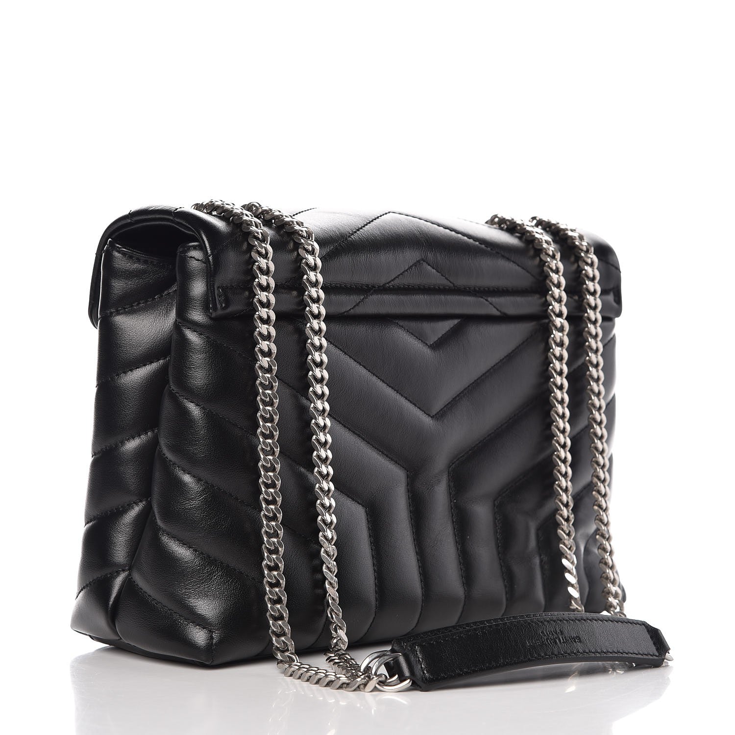 Saint Laurent Calfskin Y Quilted Monogram Small Loulou Chain Satchel Black 6 of 10